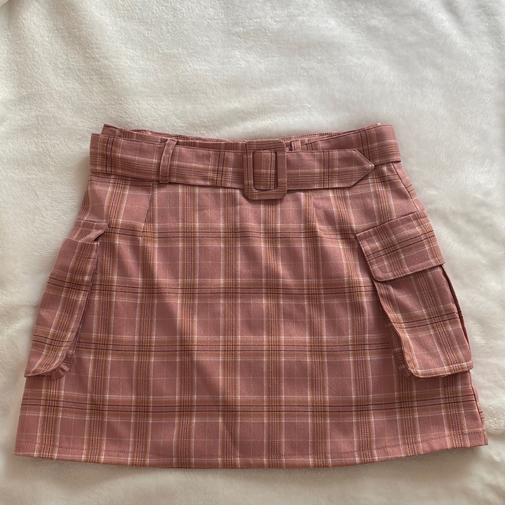 Pink Plaid mini skirt
